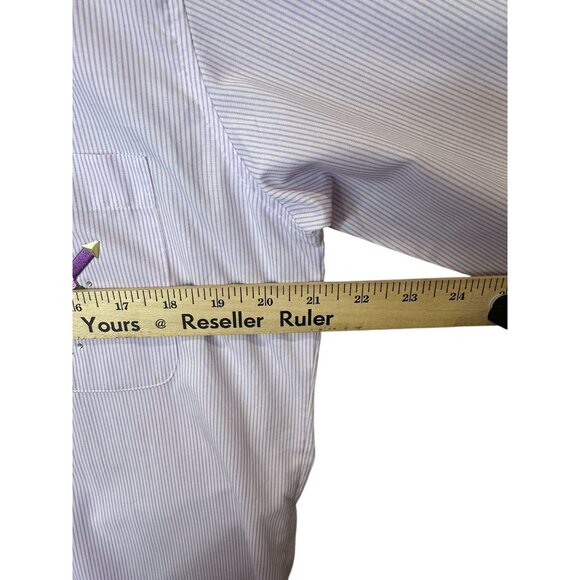 Vintage Las Olas Embroidered Butterfly & Floral Striped Button-Up Shirt Small Pu - Picture 11 of 12